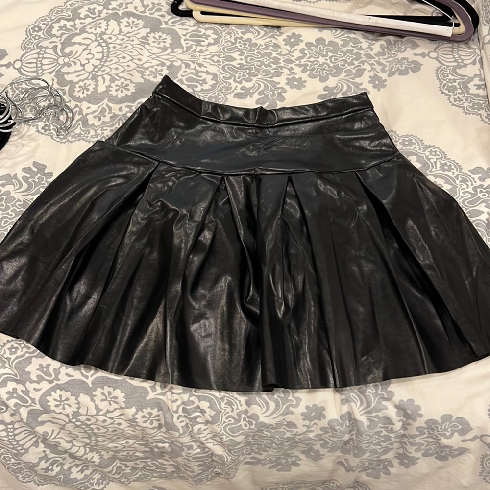 Shein High waisted pleather skirt; size S